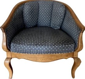 Vintage Upholstered Wood Chair: 27x28x23