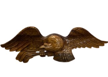 Wooden Carved American Bald Eagle - 16x45in