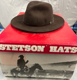 Stetson Crushable Hat, 100 Brown Wool, Size 7. Box Included.