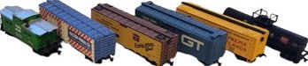 Lot Of 6 Model Train Cars 4'-6'.