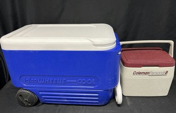 Igloo Wheelie Cool 38QT Cooler & Coleman Personal 8 Cooler