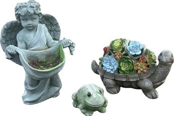 Yard Decor-Cherub, Turtle, Frog