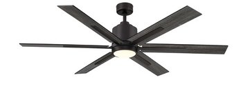 (NEW) Hykolity 60 Inch Ceiling Fan With Lights And Remote Control, Large Reversible DC Motor 6 Blades