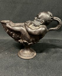 Andrea Briosco (1471 - 1532) Nude Old Man Hugging Oil Lamp Metal Statue