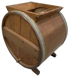 7 Gallon Cedar Cylinder Butter Churn  -  14Wx18H