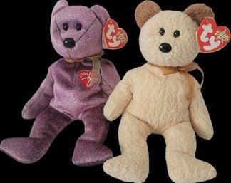 RARE TY Beanie Babys 2000 Signature Bear And Huggy Bear - ALL Fresh