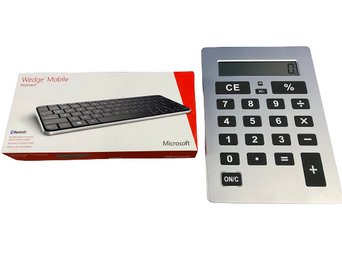 Microsoft Wedge Mobile Bluetooth Keyboard Oversized Calculator  Calculator- 8.25,11.5 Keyboard-10,4