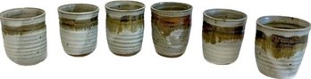 Handmade Glazed Pottery Cups: 4 Are 4 2 Are 4.5 H