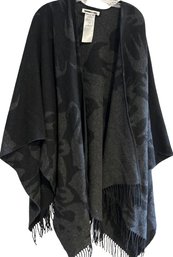 McQ Swallow Wool Jacquard Poncho - Black