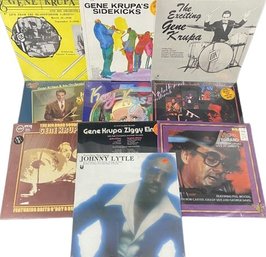 Collection Of 10 Unopened Vinyl Records Includes, Gene Krupa, Johnny Lytle, Michel Legrand