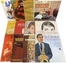 12 Vinyl Records From Arthur Fiedler, Maria Callas, Red Nichols And Many More