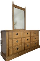 Wood Dresser With Mirror, 62x18x31H Mirror 26.5x43