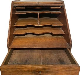 Vintage Wooden Secretaries Organizer From Weis (10x8.5x15)