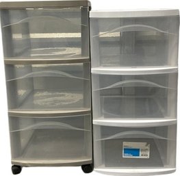 Pair Of Sterilite Storage Systems, One Rolling- 14.5Lx12.4Wx26H