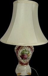Floral Porcelain Table Lamp- 24in, Working