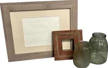 Glass Vases, 4x4 Rustic Frame, 15x9 Frame With Matte