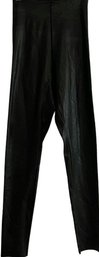 Commando Ladies Black Slacks, Stretchy Pleather-like Material, Size Small, But Appears To Be Closer To XS