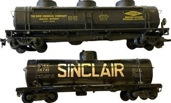 Model Trains - Sinclair & DOW  Model Oil Tankers 5 & 6in- No Visible Scale