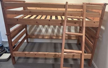 Twin Wood Bunkbed, Bottom Slats Are Missing And Need To Be Replaced  - 80 L X 42 Wide X 61.5 High