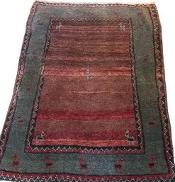 Red With Deer Rug 56x41