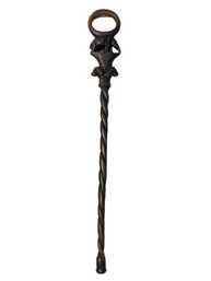 Beautiful Hand Carved Wooden Walking Cane (36.5in)