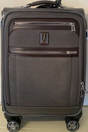 TravelPro Carry On Luggage With Power Source For Charging . Dark Grey And Brown. 14x22x10