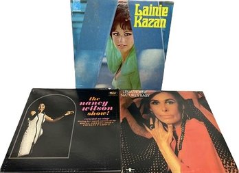 Three Vinyl Records Including Lena Horne, Nancy Wilson And Lainie Kazan