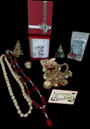 Christmas Jewelry, Necklaces, Pins, Charm Bracelet, Rings