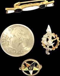 3 Pins, Shriners Moon Sword, Order Of Eastern  Star/Masonic