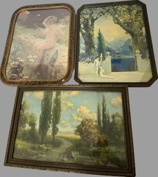 Garden Themed Artwork Prints, Three, Each Uniquely Framed. Largest 18x12