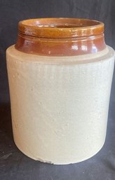 11 Tall Crock With Brown Trim. 9.5 Wide.