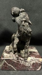 Rotating Chinese Bronze Dragon Statue With Marble Base: Height: 6.5'