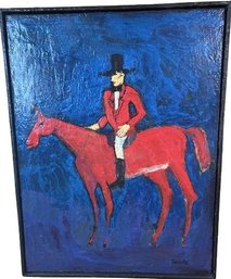 Man On A Red Horse, Artist Dan Shilpe, 25x19