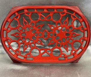 Le Creuset Red Cast Iron Oval Trivet