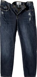 Ladies Designer Jeans, Frame, Dark Blue, Le Garcon Crop - Size 24