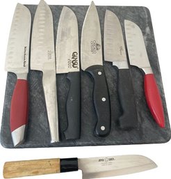 Collection Of High Brand Kitchen Knives From Chicago Cutlery, Ginsu, Giada, Joyce Chen And More