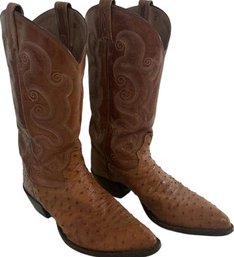 Tony Lama Ostrich Cowboy Boots Mens 11D