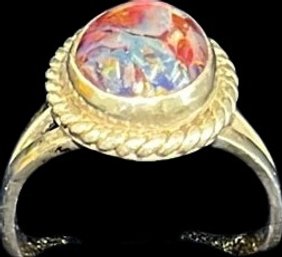 Sterling Ring With Gemstone, Stamped 925