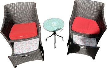 Outdoor Patio Furniture - Chairs-24Lx24Wx32H, Table-16Wx20.5H