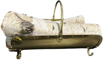 Brass Firewood Boat With Wood Logs