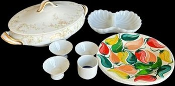 Sake Cup (4), Spicy Painted Plate, Serving Dish