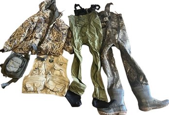 Waders, Liner, Cabelas Jacket (Mens XL) Fanny Pack & Fishing Vest