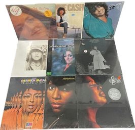 (9) Unopened Vinyl Records, Carmen Mcrae, Rosanne Cash And Many More