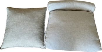 Two Large Beige Throw Pillows: Both New.