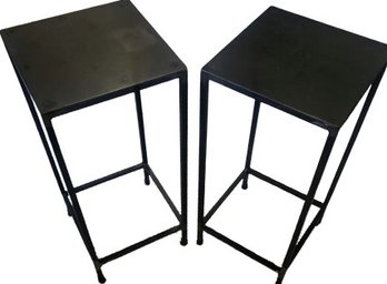 2 Metal End Tables, 10x10x22H