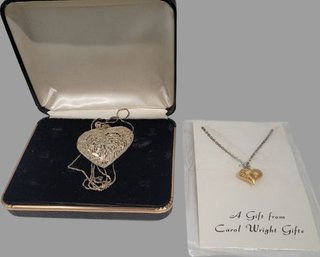 Gold Tone And Silver Tone (12in) Heart Necklace