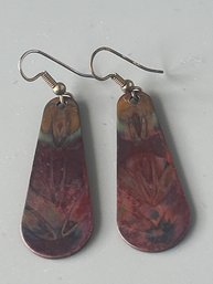 Handmade Copper Enameled Earrings