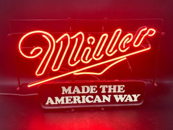 Neon Miller Made The American Way Bar Sign (Tested)