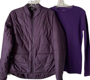 North Face Ladies Jacket, Purple,  Size Medium - Patagonia Ladies Lightweight Sweater, Purple - Size Small