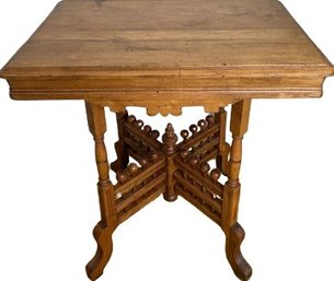 Ornately Carved Wooden Table- 28Wx20Dx29T, Great Condition